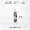 TOUPOP Sterling Silver Tree Of Life Cylinder Cremation Jewelry For Ashes-0-5