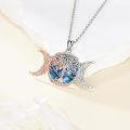 wholesale 925 Sterling Silver Abalone Shell Triple Moon Tree of Life Pendant Necklace for Women-0-2