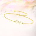 TOUPOP 14K Gold Zircon Personalized Name Bracelet Anklet For Women-0-4