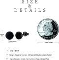 wholesale 925 Sterling Silver Round Black Onyx CZ Stud Earrings for Women and Men-0-1