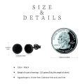 wholesale 925 Sterling Silver Round Black Onyx CZ Stud Earrings for Women and Men-0-1
