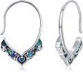 wholesale 925 Sterling Silver Abalone Shell Vintage Filigree Hoop Earrings Bali Style Jewellery Gift for Women-0-0