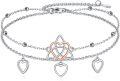 wholesale 925 Sterling Silver Triquetra Love Knot Heart Charm Anklet Jewelry for Women Girls Gift 4 to 7 Adjustable Length-0-0