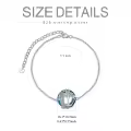TOUPOP Sterling Silver Blue Crystal Tree Of Life Family Initial Letter Anklet Bracelet-0-2