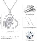 wholesale 925 Sterling Silver Heart-Shaped Horse Head Pendant Necklace - Equestrian s for Women-0-5