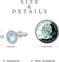 wholesale 925 Sterling Silver Moonstone Round Studs Cufflinks for Men Formal Wear Accessories Gift Set-0-5