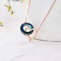 TOUPOP Stainless Steel Crystal Necklace For Women Christmas Gift-0-4