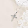 wholesale 925 Sterling Silver Cross Vine Pendant Necklace for Women-0-2