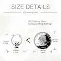 wholesale 925 Sterling Silver Panda Hoop Earrings-0-3
