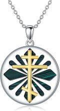 wholesale 925 Sterling Silver Malachite Cross Pendant Necklace for Women Gifts-0-0