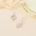 TOUPOP Sterling Silver Rose Heart Butterfly Initial U Letter Drop Dangle Earrings-0-4