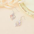 TOUPOP Sterling Silver Rose Heart Butterfly Initial U Letter Drop Dangle Earrings-0-4