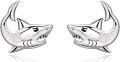 wholesale 925 Sterling Silver Pink Opal Shark Stud Earrings Hypoallergenic Sea Life s for Women Girls-0-0