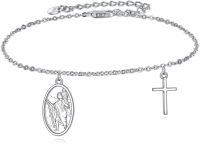 wholesale 925 Sterling Silver Religious Bracelet with Saint Medal and Cross Charm Religious Gift for Women Men-st christopher