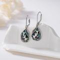 wholesale 925 Sterling Silver Abalone Shell Whale Teardrop Leverback Earrings-0-1