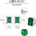 wholesale 925 Sterling Silver Green Square Cut Crystal Stud Earrings for Women-0-4