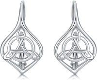 wholesale Celtic Knot Earrings Leverback Sterling Silver Trinity Knot Earrings Leverback Celtic Earrings For Women Celtic Kont Jewerly Gifts For Women Girlfriend Birthday Christmas Anniversary Mothers Day -undefined