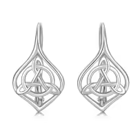 TOUPOP Sterling Silver Celtic Knot Earrings Leverback Trinity Knot Jewelry Gifts-undefined