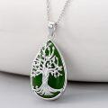 wholesale 14K Gold Sterling Silver Jade Tree of Life Necklace for Women-0-67