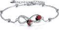 wholesale 925 Sterling Silver Infinity Ladybug Charm Bracelet for Women Girls Gifts-0-0