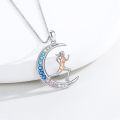 wholesale 925 Sterling Silver Moon Runner Pendant Necklace for Women Sportswear Gift-0-3