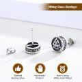 wholesale 925 Sterling Silver 925 Viking Tree of Life Compass Stud Earrings-0-4