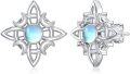 wholesale 925 Sterling Silver Blue Opalite Witch's Knot Dangle Stud Earrings for Women - Gothic s-0-0
