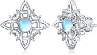 wholesale 925 Sterling Silver Blue Opalite Witch's Knot Dangle Stud Earrings for Women - Gothic s-Studs