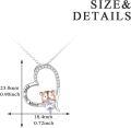 wholesale 925 Sterling Silver CZ Pig in Heart Pendant Necklaces for Women Birthdays Gift-0-4