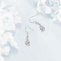 wholesale 925 Sterling Silver Stone Possum Heart Dangle Drop Earrings for Women's Fashion -0-1