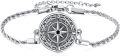 wholesale 925 Sterling Silver Compass Bracelet with Star of David and Mustard Seed Design-0-0