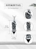 wholesale 925 Sterling Silver Saint Michael Protect Us Angel Onyx Stone Religious Medal Pendant Necklace for Women and Men-0-1