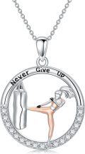 wholesale 925 Sterling Silver & Hypoallergenic Kick Sandbag Pendant Necklace for Women - 20.7mm Inspirational Sports Jewelry Gift-0-0
