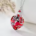 TOUPOP Sterling Silver & Stone Red Cardinal Pendant Necklace-0-4