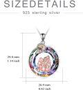 wholesale 925 Sterling Silver Rainbow Crystal Sisters Forever Love Pendant Necklace for Women-0-5