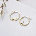 wholesale 925 Sterling Silver Opal Cross Huggie Hoop Earrings for Women and Girls-0-2