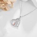 wholesale 925 Sterling Silver Heart-shaped Pendant with Mother and Child Scene - I Love You Forever Necklace-0-2