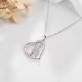 wholesale 925 Sterling Silver Heart-shaped Pendant with Mother and Child Scene - I Love You Forever Necklace-0-2