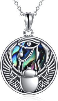 wholesale 925 Sterling Silver Scarab Eye of Horus Pendant Necklace for Women and Men-Pendant Necklace