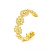 wholesale 14K Gold Daisy Flower Ear Wrap Hoop Earring Wholesale-Daisy