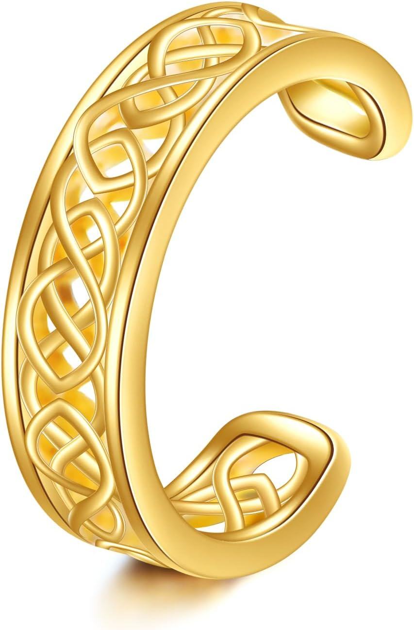 Gold Celtic Knot Design Non-Piercing Ear Wrap Cuffs for Women-0-0