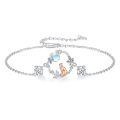 wholesale 925 Sterling Silver Cat Charm Bracelet With Moonstone-0-0