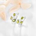 wholesale 925 Sterling Silver Green Peridot Leaf Design Hoop Earrings for Women - Hypoallergenic s-0-3
