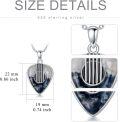 wholesale 925 Sterling Silver Guitar Pick Shaped Opal Stone Musical Note Pendant Necklace-0-4