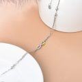 wholesale Yellow and 14K White Gold Natural Diamond Heart Infinity Charm Bracelet for Women-0-2