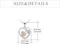 wholesale 925 Sterling Silver Heart-Shaped Unicorn and Girl Pendant Necklace for Women's s-0-4