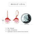 wholesale 925 Sterling Silver Pink Enamel Santa Claus Dangle Earrings for Women-0-5