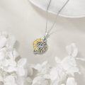 wholesale 925 Sterling Silver CZ Sunflower Treble Clef Musical Notes Pendant Necklace-0-2
