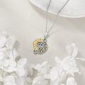 wholesale 925 Sterling Silver CZ Sunflower Treble Clef Musical Notes Pendant Necklace-0-2
