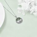 wholesale 925 Sterling Silver Green Enamel Celtic Knot Tree Of Life Pendant Necklace-0-3